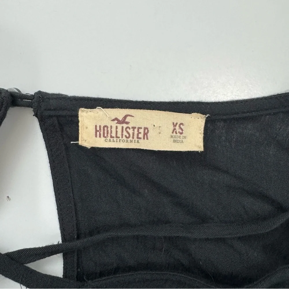 Hollister Sz XS Black Long Sleeve Bell Sleeves Short Romper Viscose Whimsigoth